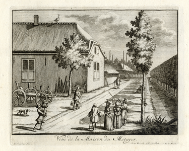 135946 Gezicht op de boerderij van de pachter op de buitenplaats Gunterstein te Breukelen, ten noorden van de oprijlaan.